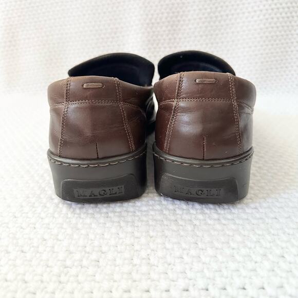 Bruno Magli Chocolate Brown Leather Bryant Slip On Loafer Casual Shoes 9 Men - Picture 9 of 11